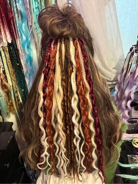 Handmade Women’s Hair Extension Set with Burgundy, Copper & Blonde Accents